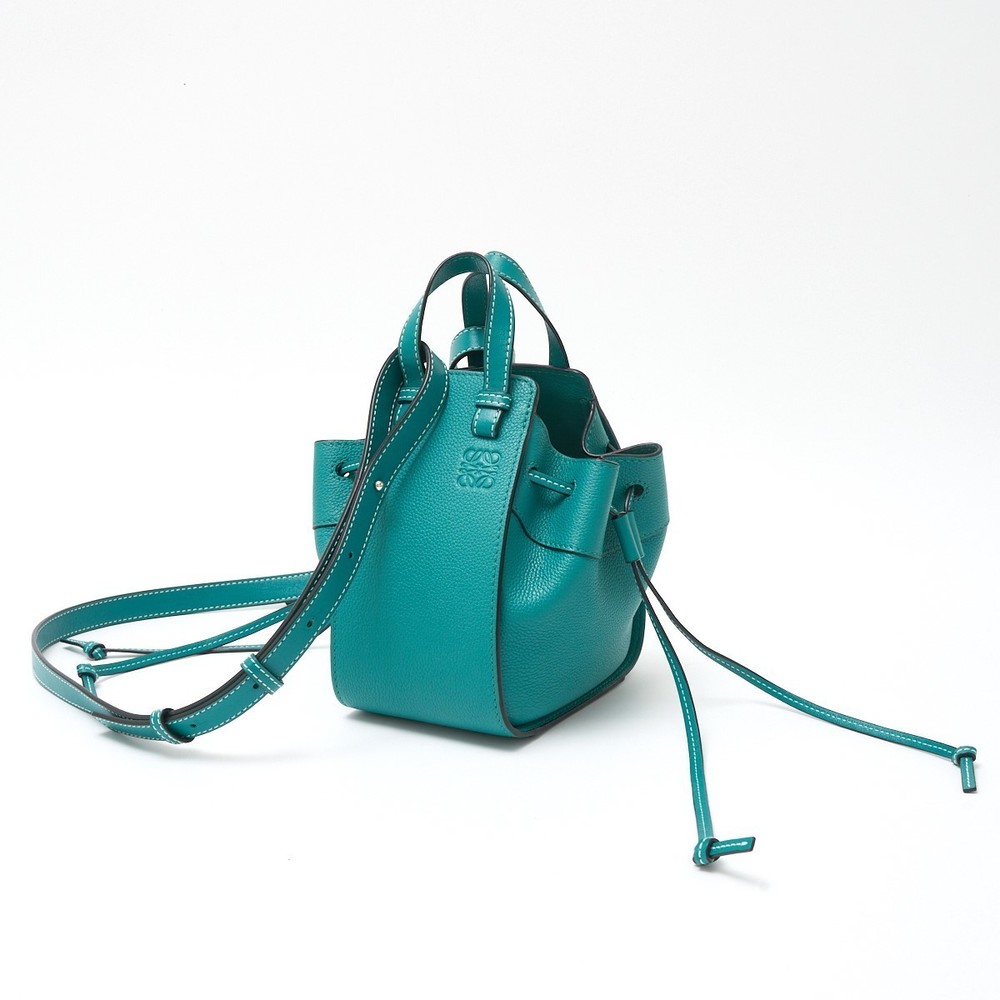 Loewe Green Emerald Leather Drawstring Hammock Bag - image 8